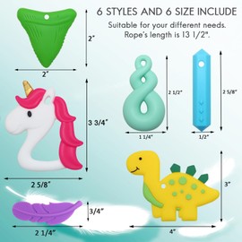 Chewy Necklaces Sensory, 6 Pack Chewable Necklace for Autism Boys or Girls with ADHD or Special Needs, Chew Necklaces for Sensory Kids Reduces Chewing Fidgeting for Children Chewers