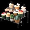 Acrylic Display Risers,3-Tier Clear Display Stand, Clear Display Riser Shelf