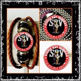 STEVIE RAY VAUGHAN AND DOUBLE TROUBLE BROWN BRACELET SET