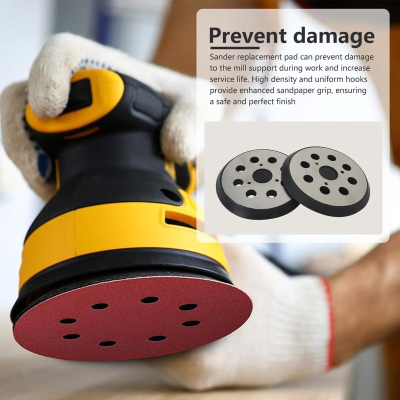 2 Pack Replacement Sander Pad for Dewalt, 5" 8-Hole Hook