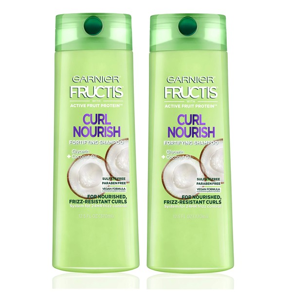 Garnier Hair Care Fructis Triple Nutrition Curl Nourish Shampoo (Packaging May Vary), 12.5 Fluid, 2 Count
