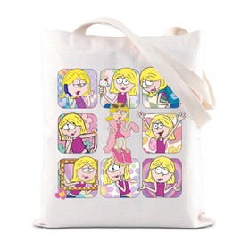 Lizzie Mcguire Inspire Gift Lizzie Fans Gift Lizzie Cartoon Inspired Tote Bag Cartoon TV Show Merchandise Gift (YELLOW GIRLY CA)