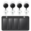 4 Pcs Black Badge Holders with Retractable Keychains Multi-Card Id Card Holder Reels for Work Office Lanyards Lanyard Keychain Key Bus Pass