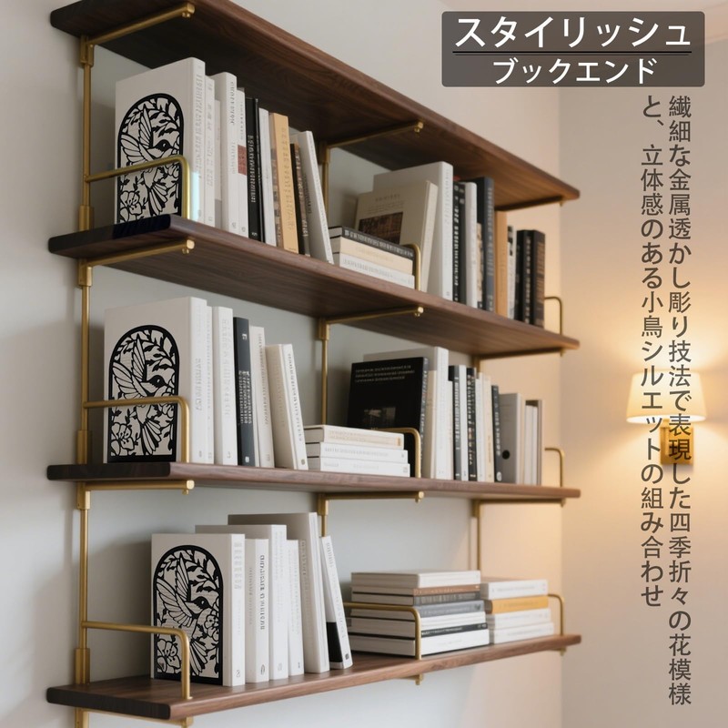 MerryNine Bookends,Metal Bookends No Flip Bookstand,Bookends for Desk or Bookshelf