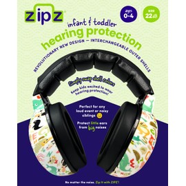 ZIPZ Baby & Toddler Earmuffs – Innovative Design – Change Colors with Magnetic Shells – Hearing Protection Headphones 0-4 yrs (ABC Animals)