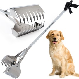 Alpha Scooper - Dog Pooper Scooper for Yard - 38" Lightweight Ergonomic Handle, Rust-Resistant Aluminum, Jaws Technology Poop Scooper for Dogs