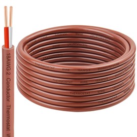 XRDS -RF Thermostat Wire 18/2 20FT Solid Copper, Low Voltage, 2 Conductor Thermostat Cable Ideal for Thermostats, HVAC Systems, Doorbells, and Security Systems