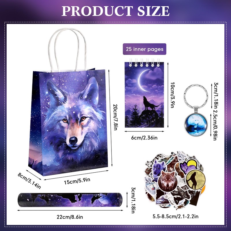 Abbylike 48 Pcs Wolf Party Favors Party Decor Birthday Supply