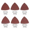 sourcing map 60pcs Triangular Hook & Loop Sandpapers 180/240/320/400/600/800 Grits