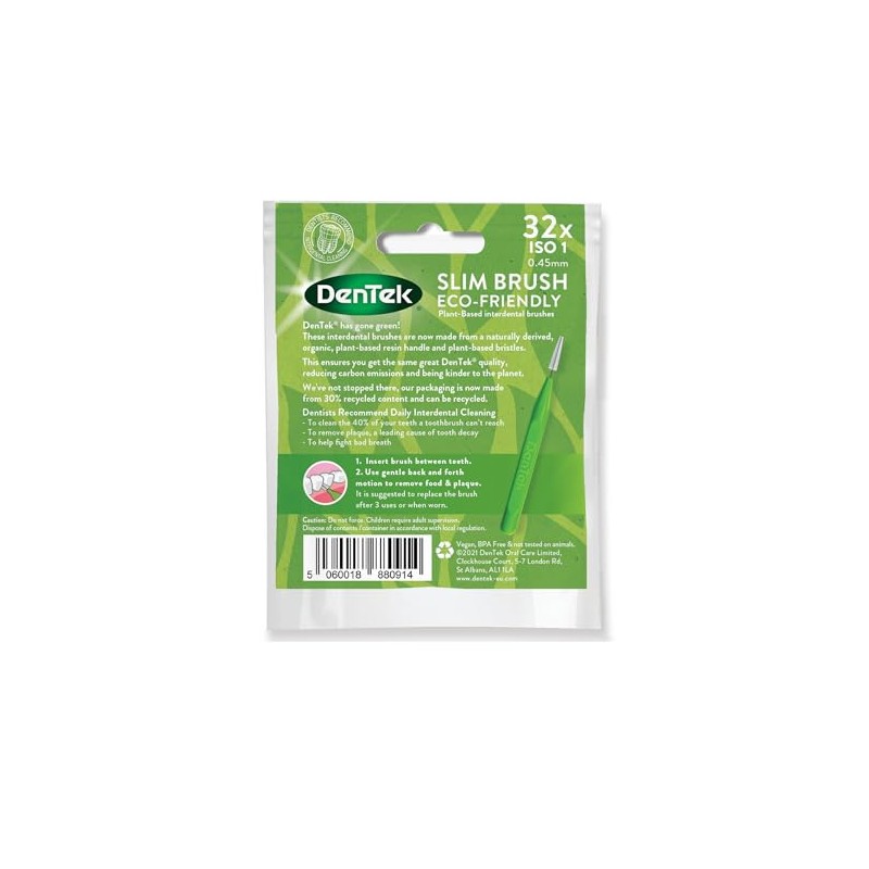 DenTek ECO Slim Brush Mint Flavoured Interdental Brushes (ISO1) for