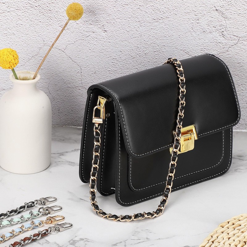 uxcell Purse Chain Strap, 24" Leather Iron Flat Chain Strap