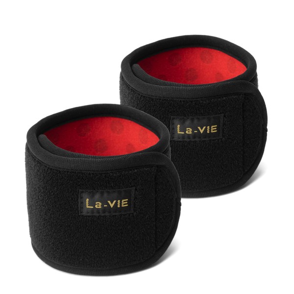 La-VIE 3B-3730 Thermal Supporter, Warm, Antibacterial, Heat Retention, Anti-Static, Wrists, Ankles, Cold Protection, Unisex, Black x Red