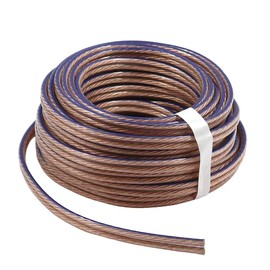 WITTKOWARE 2 x 2.5 mm² Speaker Cable Made of High-Purity Copper, Construction 322 x 0.10 mm, Transparent with Blue Mark, Cable Length 10 m