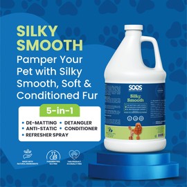 SOOS Pet Silky Smooth 5-in-1 Leave-On Conditioning Spray for Dog & Cat | Moisturizing, Anti-Itch, Softens Coat, Natural Ingredients | Pet Grooming Essentials | No Spray Bottle Included - 4L