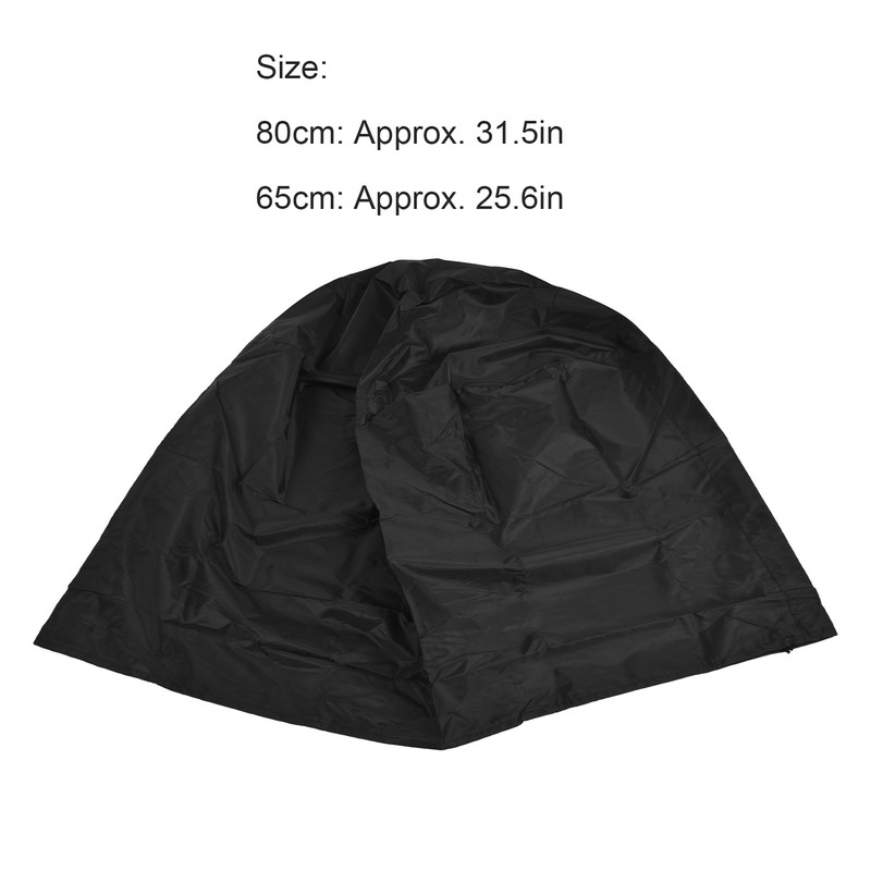 Fire Pit Cover Round Black Waterproof Dustproof Polyester Fiber Firepit