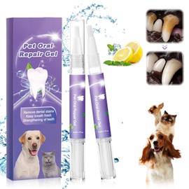 Pet Oral Repair Gel, Gel for Oral Care of Pets, Pet Oral Restoration Whitening Gel, Combat Tartar, Pet Teeth Whitening Pen, Fight Bad Breath (2 Pieces)