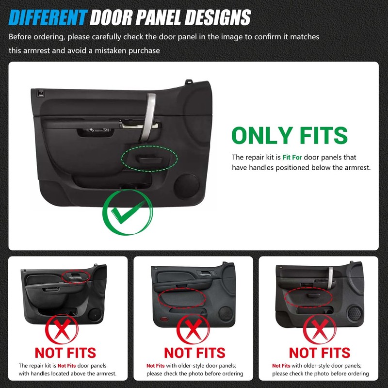 OICCTBF Black Front Left Driver Side Armrest Repair Kit for