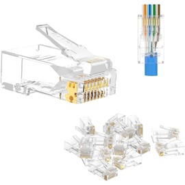 pace RJ45 CAT6 RapidFit Pass Through Connector 8P8C Ethernet Modular Plug Gold Plated (Pack of 10)