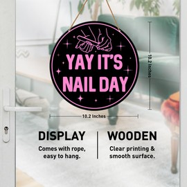 Nail Tech Room Wall Decor, Nail Studio Sign Beauty Room Girl Bathroom Hanging Sign Decoration Nail Lover Artist Technician Manicurist Gift, It's Nail Day