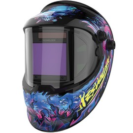 YESWELDER Large Viewing True Color Solar Powered Auto Darkening Welding Helmet with SIDE VIEW, 4 Arc Sensor Wide Shade 4/5-9/9-13 Welder Mask for TIG MIG ARC Grinding Plasma LYG-Q800D