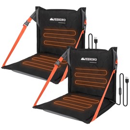 YEEKORO Inflatable Heated Stadium Seats, Portable Bleacher Seat with Back Support, Foldable and Lightweight Stadium Chair for Sporting Events Camping Games Sports, Seat Cushion with 3 Levels of Heat