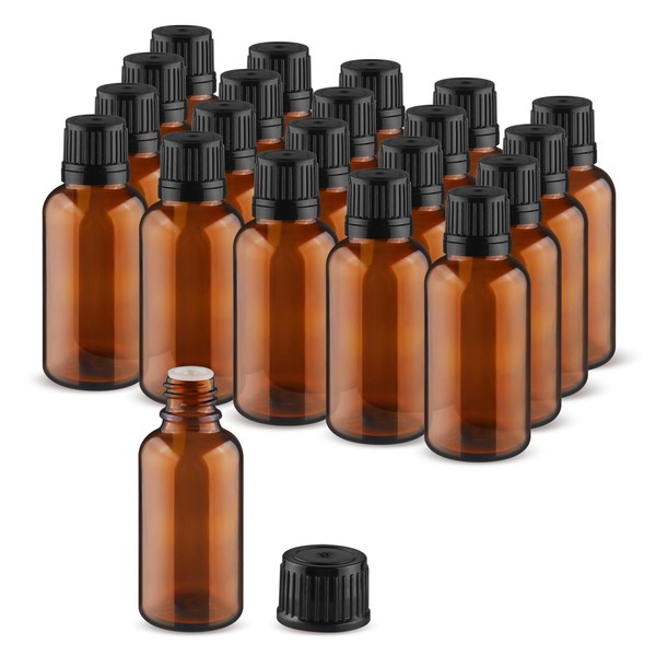 Wresty 20 Pack Amber Glass Bottles Essential Oil Bottles Refillable