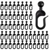 Andibro 50Pack Plastic Gazebo Curtain Hooks for Track, Black Plastic