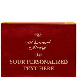 Crown Awards Achievement Award Rosewood Humidor Gift, Customize with Your Own Text Engraving Prime