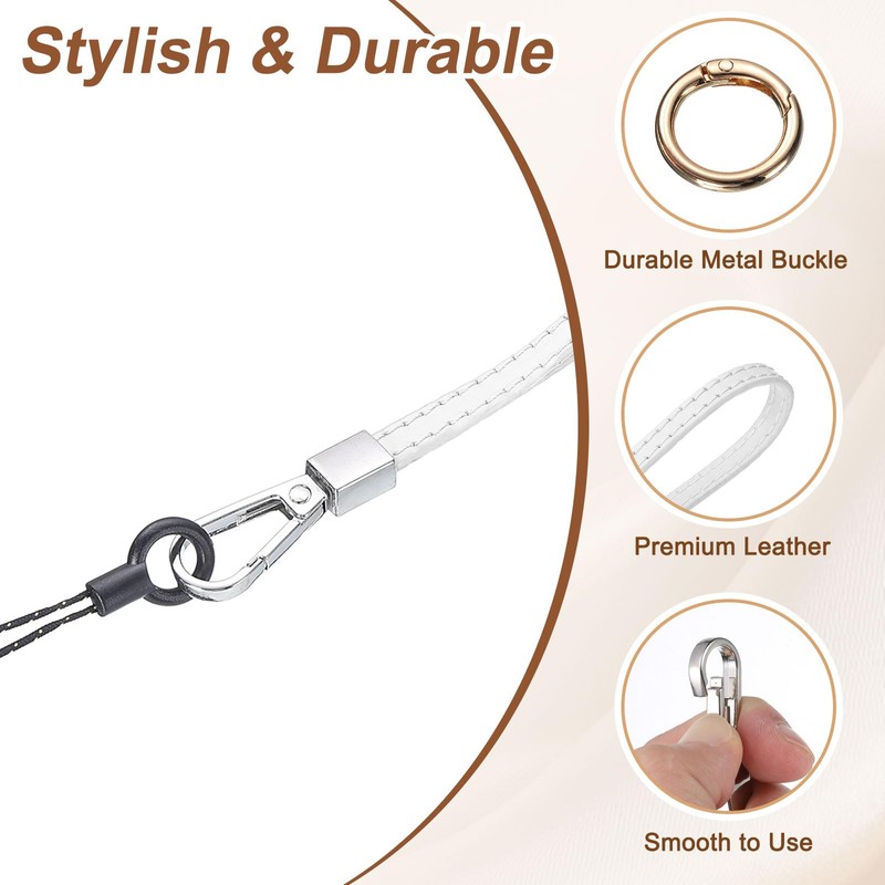 sourcing map Smooth Leather Wristlet Strap, Prevent Drop Wrist Lanyard