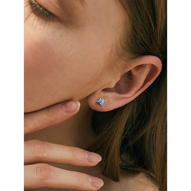 ChicSilver March Birthstone Earrings for Women 925 Sterling Silver Small
