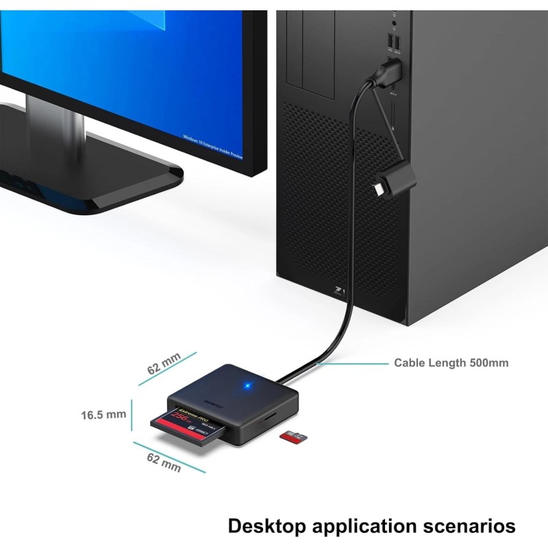Memory Card Reader, BENFEI 4in1 USB 3.0 and USB-C to