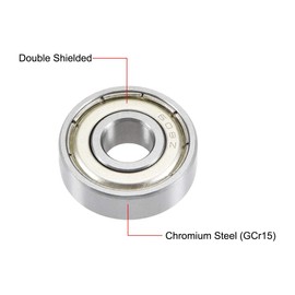 TOP-VIGOR 10Pcs 608ZZ Deep Groove Ball Bearings, Z2 8mm x 22mm x 7mm Double Sealed Industrial Bearings, Chrome Steel Skateboard Bearings for Electrical Instrument Equipment