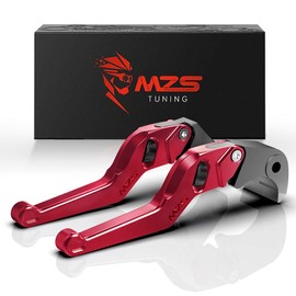 MZS Red Motorcycle Brake Clutch Levers Wheel Adjustable Short Compatible with CBR 600 F2 F3 F4 F4I 91-06 / CB599 CB600 04-07 / Magna 750 94-03 / VTX1300 03-08 / Shadow 600 1000 93-07