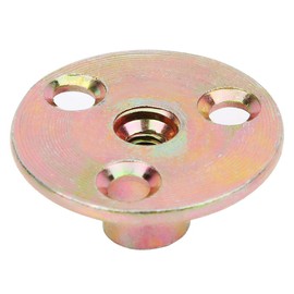 Pack of 5 Iron Plate Nuts, Flange Nut, 3 Holes, Galvanised Threaded Plate, Iron Round Base, High-Strength Flange Nuts, T Nuts Set, Base Plate M6, M8, M10 (M6)