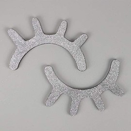 2pcs Sleepy Eyes Wall Decor Nordic Style Cute Wooden 3D Eyelash Wall Stickers Vinyl Decal Kids Nursery Baby Room Bedroom Wall Art, Gift for Baby Shower Christmas, Holiday Room Decoration (Silver)