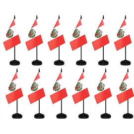 12 Pack Peru Desk Flags Set Peruvian Small Mini Table Office Miniature Desktop Flag Home Office Decoration