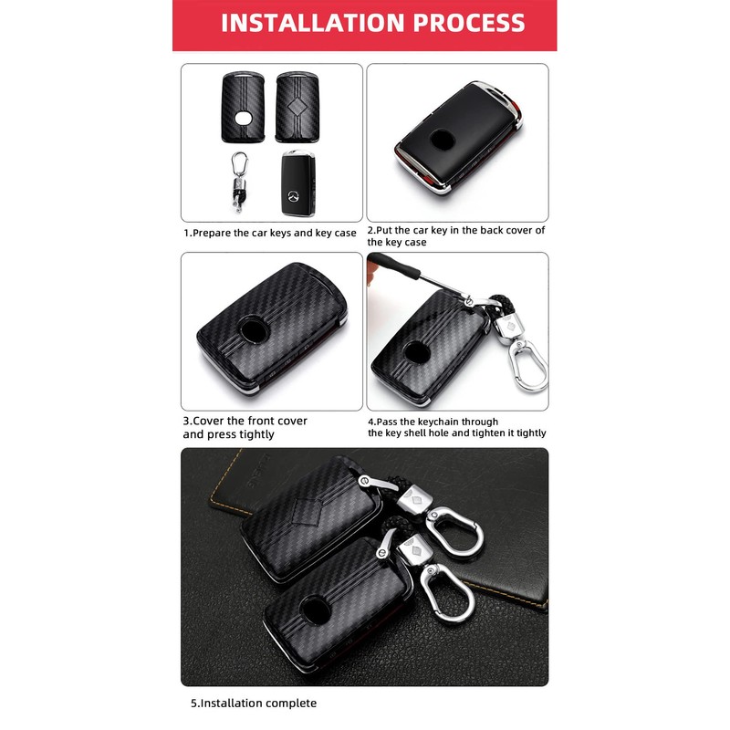 HIBEYO Key Fob Cover Compatible with Mazda 3 6 Alexa