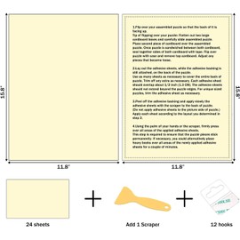 Preserve 6 X 1000 Jigsaw Puzzle Glue Sheets, 24 Sheets Puzzle Saver Peel and Stick, No Stress & No Mess Puzzle Saver Sheets, Puzzle Sticker Sheets