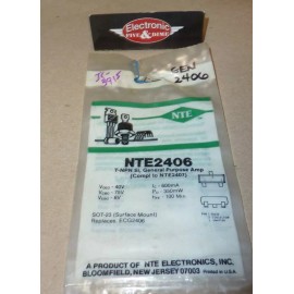 NTE2406 NPN TRANSISTOR Si, AF/RF AMP DRIVER,SW  1PC