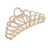 Allure-Pinza de pelo grande con corona dorada y diamantes de