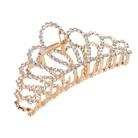 Allure-Pinza de pelo grande con corona dorada y diamantes de imitación