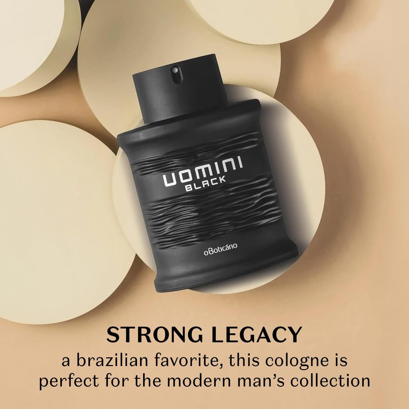 O BOTICARIO UOMINI BLACK Cologne for Men, Long Lasting Premium