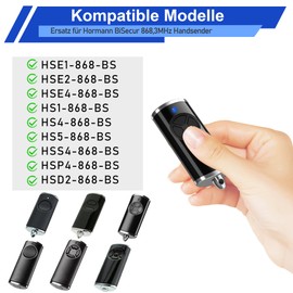 pepape 868.3 BS MHz Garage Door Opener for Hörmann Remote Control HSE4-868-BS, HSE2-868-BS, HS1-868-BS, HSZ2-868-BS, with Protective Case, Compatible with Hörmann Handheld Transmitter BiSecur Radio