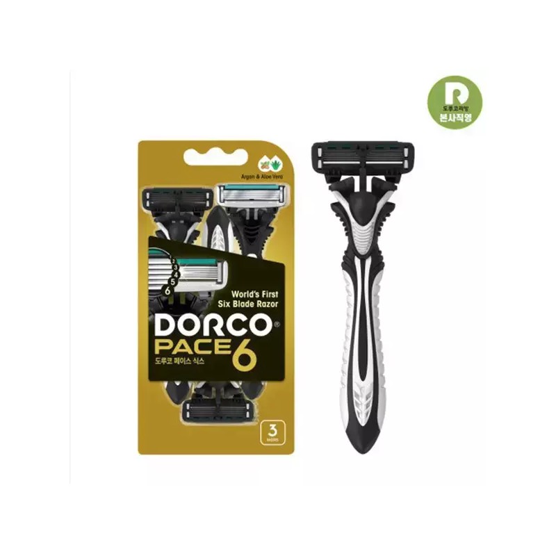 Dorco 도루코 PACE6 휴대용 면도기 3입 SXA100-3B Dorco PACE6 Portable