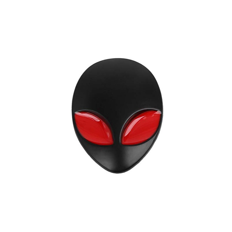 sourcing map Black 3D Alien Head Shaped Metal Body Decor