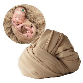 Newborn Photography Stretch Wrap Boy Girl Baby Wraps Photography Props Baby Photo Prop Stretch Blanket (Tan)