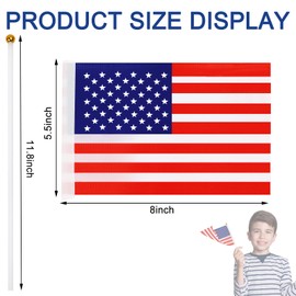 American Flag, 20Pcs JUNEBRUS 14 × 21cm Mini Handheld Flags Pocket National Flags 2023 Decorations (American Flag)