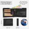 Baur Men's Genuine Leather Wallet with RFID Protection, Landscape Format,