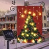 FLAGMESAGE Christmas Garden Flag,Solar LED Christmas Tree Flag, Lighted 12x18