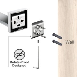 BANOLUX Towel Rack, 16-Inch Single Towel Bars for Bathroom, Towel Racks for Bathroom Wall Mounted SUS304 Stainless Steel Hand Towel Holder Heavy Duty, Chrome Towel Bar 2 Pack, A7-TB-PC-16IN-2PACK